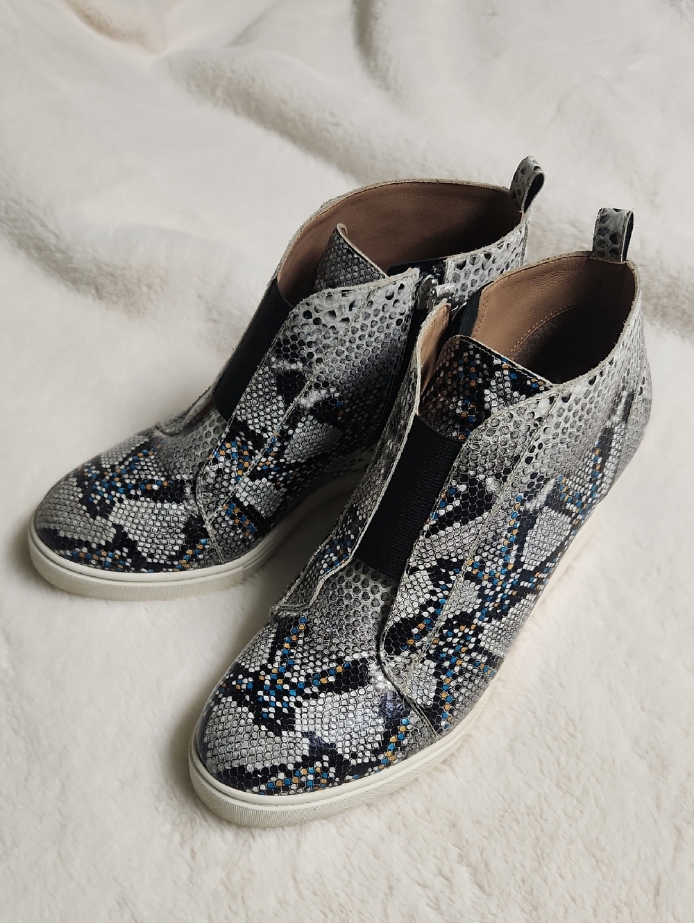 Linea Paolo "Felicia" Snakeskin Wedge Sneakers